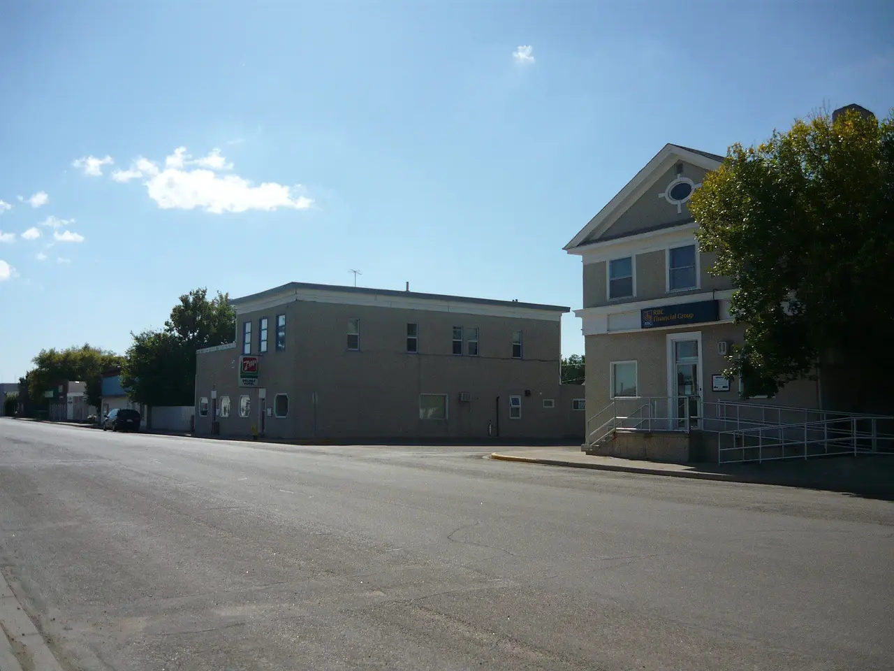 Business district on First Street West, 2009